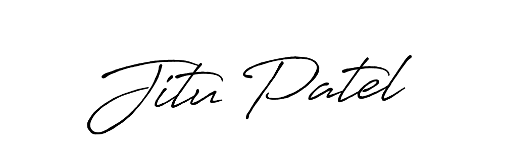 Create a beautiful signature design for name Jitu Patel. With this signature (Antro_Vectra_Bolder) fonts, you can make a handwritten signature for free. Jitu Patel signature style 7 images and pictures png