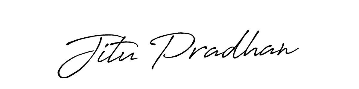 Make a beautiful signature design for name Jitu Pradhan. With this signature (Antro_Vectra_Bolder) style, you can create a handwritten signature for free. Jitu Pradhan signature style 7 images and pictures png