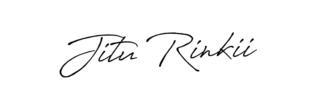 Use a signature maker to create a handwritten signature online. With this signature software, you can design (Antro_Vectra_Bolder) your own signature for name Jitu Rinkii. Jitu Rinkii signature style 7 images and pictures png