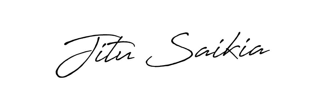 Make a beautiful signature design for name Jitu Saikia. With this signature (Antro_Vectra_Bolder) style, you can create a handwritten signature for free. Jitu Saikia signature style 7 images and pictures png