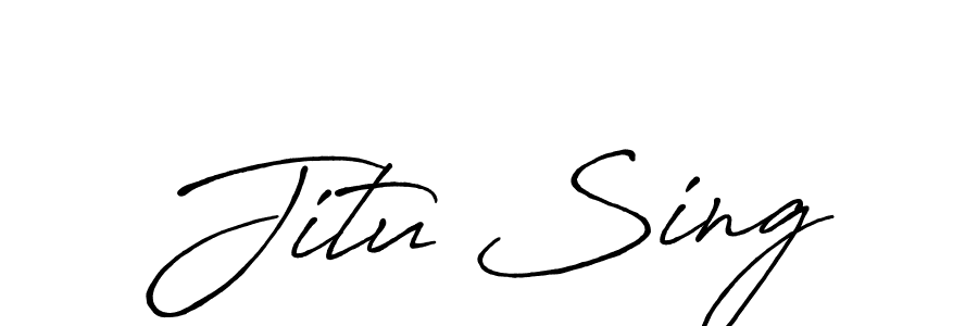 Design your own signature with our free online signature maker. With this signature software, you can create a handwritten (Antro_Vectra_Bolder) signature for name Jitu Sing. Jitu Sing signature style 7 images and pictures png