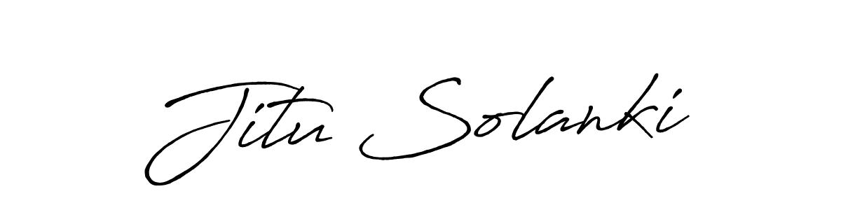 Jitu Solanki stylish signature style. Best Handwritten Sign (Antro_Vectra_Bolder) for my name. Handwritten Signature Collection Ideas for my name Jitu Solanki. Jitu Solanki signature style 7 images and pictures png