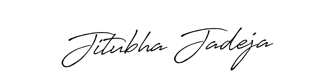 How to make Jitubha Jadeja name signature. Use Antro_Vectra_Bolder style for creating short signs online. This is the latest handwritten sign. Jitubha Jadeja signature style 7 images and pictures png