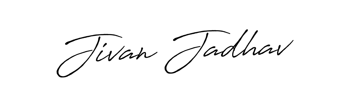 Use a signature maker to create a handwritten signature online. With this signature software, you can design (Antro_Vectra_Bolder) your own signature for name Jivan Jadhav. Jivan Jadhav signature style 7 images and pictures png