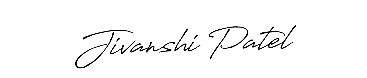 Create a beautiful signature design for name Jivanshi Patel. With this signature (Antro_Vectra_Bolder) fonts, you can make a handwritten signature for free. Jivanshi Patel signature style 7 images and pictures png
