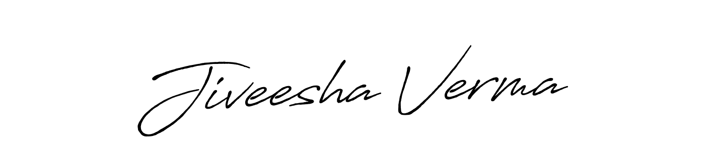 Create a beautiful signature design for name Jiveesha Verma. With this signature (Antro_Vectra_Bolder) fonts, you can make a handwritten signature for free. Jiveesha Verma signature style 7 images and pictures png