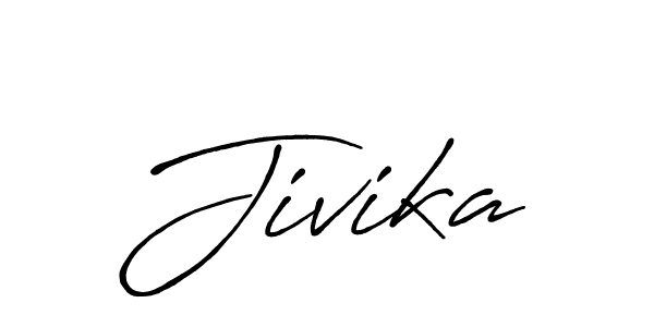 How to make Jivika name signature. Use Antro_Vectra_Bolder style for creating short signs online. This is the latest handwritten sign. Jivika signature style 7 images and pictures png