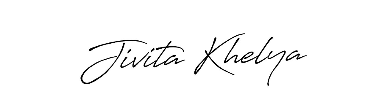 How to make Jivita Khelya signature? Antro_Vectra_Bolder is a professional autograph style. Create handwritten signature for Jivita Khelya name. Jivita Khelya signature style 7 images and pictures png