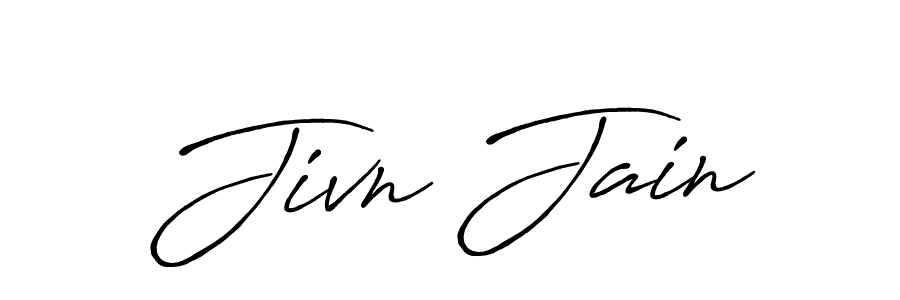 Also You can easily find your signature by using the search form. We will create Jivn Jain name handwritten signature images for you free of cost using Antro_Vectra_Bolder sign style. Jivn Jain signature style 7 images and pictures png