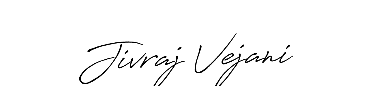 How to make Jivraj Vejani name signature. Use Antro_Vectra_Bolder style for creating short signs online. This is the latest handwritten sign. Jivraj Vejani signature style 7 images and pictures png