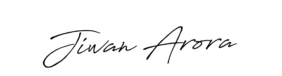 How to make Jiwan Arora name signature. Use Antro_Vectra_Bolder style for creating short signs online. This is the latest handwritten sign. Jiwan Arora signature style 7 images and pictures png