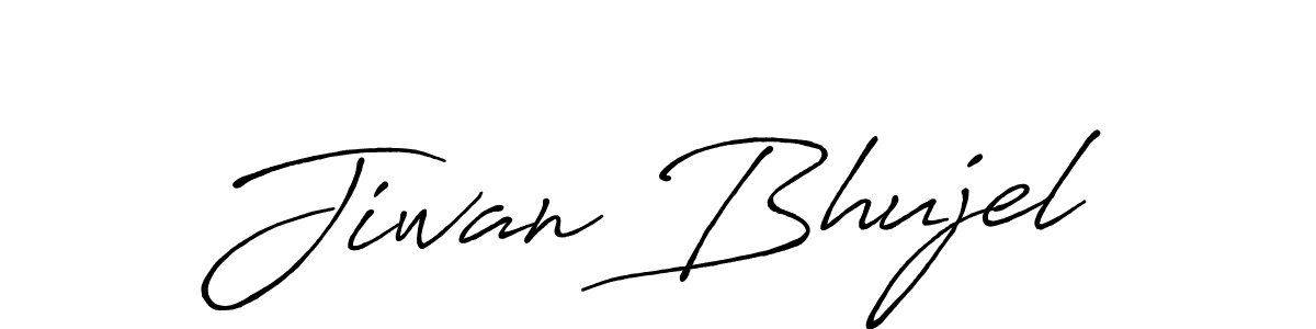 Create a beautiful signature design for name Jiwan Bhujel. With this signature (Antro_Vectra_Bolder) fonts, you can make a handwritten signature for free. Jiwan Bhujel signature style 7 images and pictures png