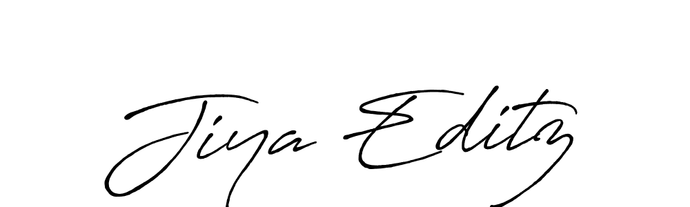 The best way (Antro_Vectra_Bolder) to make a short signature is to pick only two or three words in your name. The name Jiya Editz include a total of six letters. For converting this name. Jiya Editz signature style 7 images and pictures png