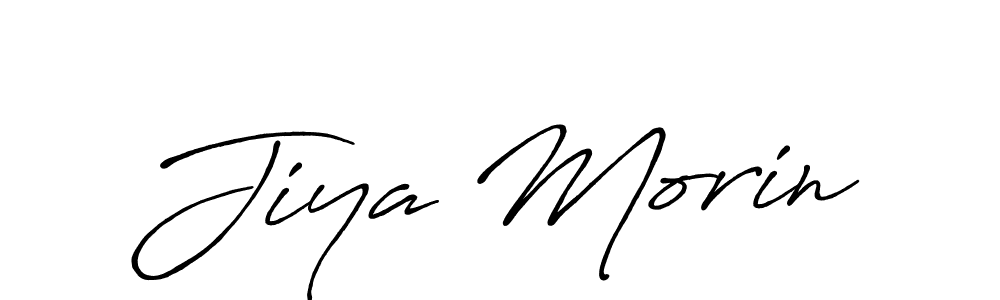 Jiya Morin stylish signature style. Best Handwritten Sign (Antro_Vectra_Bolder) for my name. Handwritten Signature Collection Ideas for my name Jiya Morin. Jiya Morin signature style 7 images and pictures png