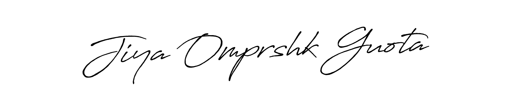 The best way (Antro_Vectra_Bolder) to make a short signature is to pick only two or three words in your name. The name Jiya Omprshk Guota include a total of six letters. For converting this name. Jiya Omprshk Guota signature style 7 images and pictures png