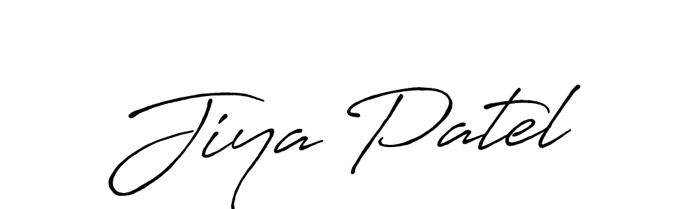 How to make Jiya Patel name signature. Use Antro_Vectra_Bolder style for creating short signs online. This is the latest handwritten sign. Jiya Patel signature style 7 images and pictures png