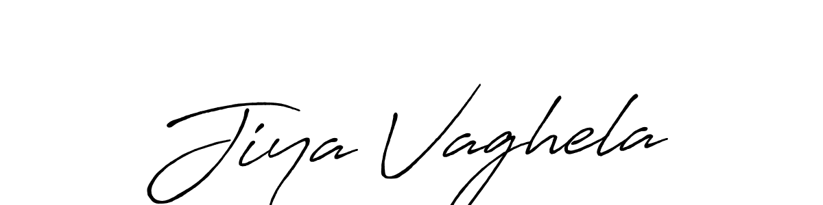 Make a beautiful signature design for name Jiya Vaghela. With this signature (Antro_Vectra_Bolder) style, you can create a handwritten signature for free. Jiya Vaghela signature style 7 images and pictures png