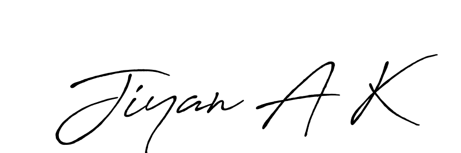 Make a beautiful signature design for name Jiyan A K. With this signature (Antro_Vectra_Bolder) style, you can create a handwritten signature for free. Jiyan A K signature style 7 images and pictures png