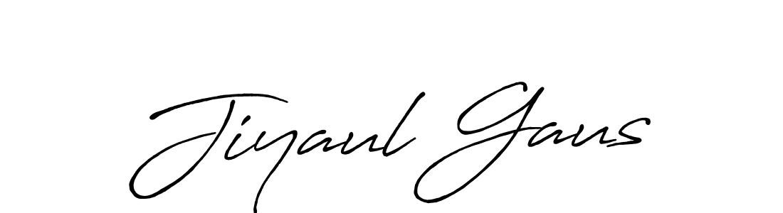 Jiyaul Gaus stylish signature style. Best Handwritten Sign (Antro_Vectra_Bolder) for my name. Handwritten Signature Collection Ideas for my name Jiyaul Gaus. Jiyaul Gaus signature style 7 images and pictures png