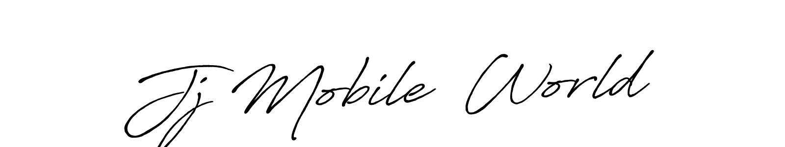 Jj Mobile  World stylish signature style. Best Handwritten Sign (Antro_Vectra_Bolder) for my name. Handwritten Signature Collection Ideas for my name Jj Mobile  World. Jj Mobile  World signature style 7 images and pictures png