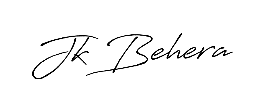 How to make Jk Behera name signature. Use Antro_Vectra_Bolder style for creating short signs online. This is the latest handwritten sign. Jk Behera signature style 7 images and pictures png