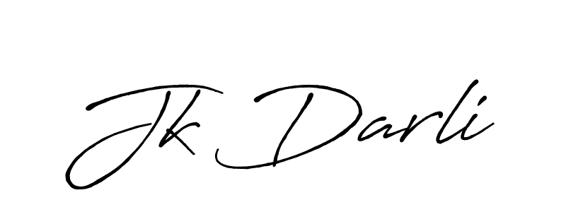 Use a signature maker to create a handwritten signature online. With this signature software, you can design (Antro_Vectra_Bolder) your own signature for name Jk Darli. Jk Darli signature style 7 images and pictures png