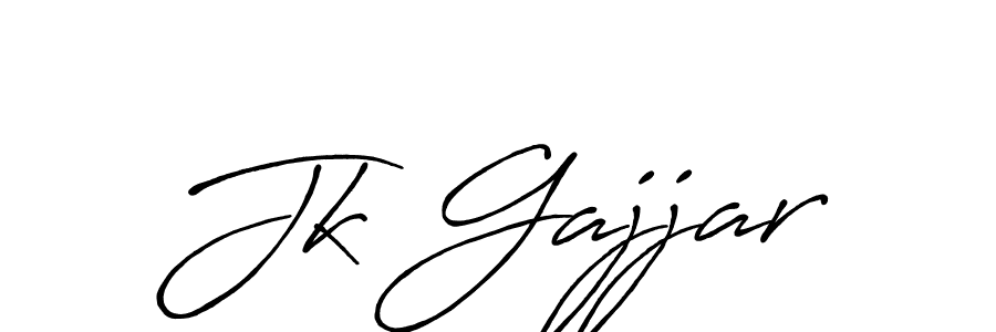 Create a beautiful signature design for name Jk Gajjar. With this signature (Antro_Vectra_Bolder) fonts, you can make a handwritten signature for free. Jk Gajjar signature style 7 images and pictures png