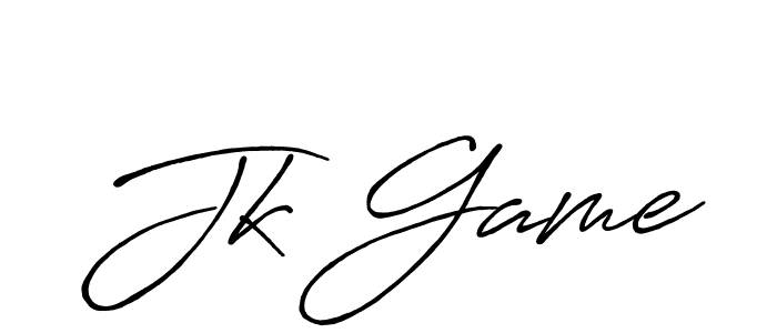 Create a beautiful signature design for name Jk Game. With this signature (Antro_Vectra_Bolder) fonts, you can make a handwritten signature for free. Jk Game signature style 7 images and pictures png