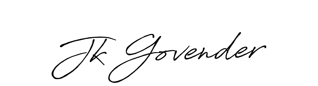 Make a beautiful signature design for name Jk Govender. With this signature (Antro_Vectra_Bolder) style, you can create a handwritten signature for free. Jk Govender signature style 7 images and pictures png