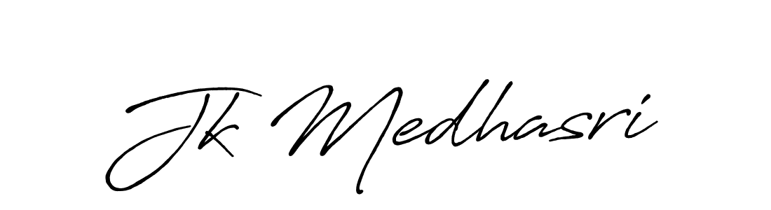 Also You can easily find your signature by using the search form. We will create Jk Medhasri name handwritten signature images for you free of cost using Antro_Vectra_Bolder sign style. Jk Medhasri signature style 7 images and pictures png