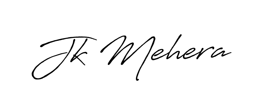 Create a beautiful signature design for name Jk Mehera. With this signature (Antro_Vectra_Bolder) fonts, you can make a handwritten signature for free. Jk Mehera signature style 7 images and pictures png