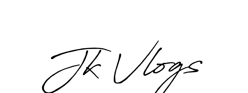 How to make Jk Vlogs name signature. Use Antro_Vectra_Bolder style for creating short signs online. This is the latest handwritten sign. Jk Vlogs signature style 7 images and pictures png