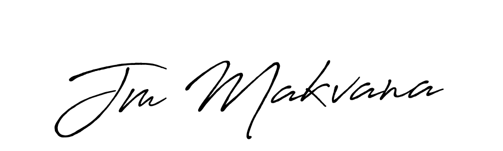 How to make Jm Makvana name signature. Use Antro_Vectra_Bolder style for creating short signs online. This is the latest handwritten sign. Jm Makvana signature style 7 images and pictures png