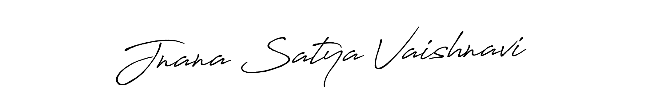 Make a beautiful signature design for name Jnana Satya Vaishnavi. With this signature (Antro_Vectra_Bolder) style, you can create a handwritten signature for free. Jnana Satya Vaishnavi signature style 7 images and pictures png