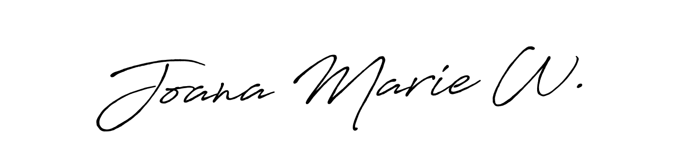Make a beautiful signature design for name Joana Marie W.. With this signature (Antro_Vectra_Bolder) style, you can create a handwritten signature for free. Joana Marie W. signature style 7 images and pictures png