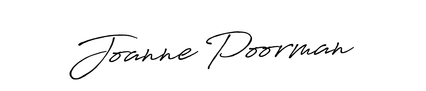How to make Joanne Poorman name signature. Use Antro_Vectra_Bolder style for creating short signs online. This is the latest handwritten sign. Joanne Poorman signature style 7 images and pictures png