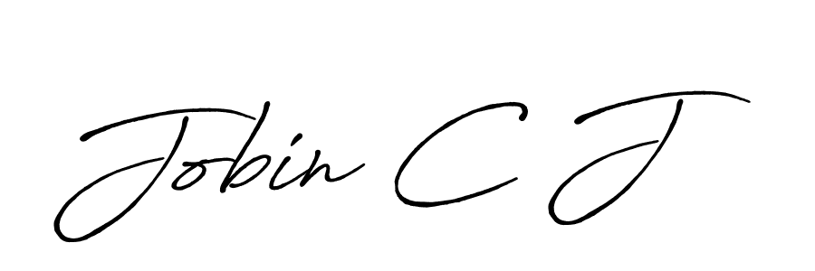 Jobin C J stylish signature style. Best Handwritten Sign (Antro_Vectra_Bolder) for my name. Handwritten Signature Collection Ideas for my name Jobin C J. Jobin C J signature style 7 images and pictures png