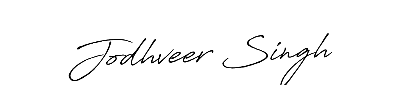 How to make Jodhveer Singh name signature. Use Antro_Vectra_Bolder style for creating short signs online. This is the latest handwritten sign. Jodhveer Singh signature style 7 images and pictures png
