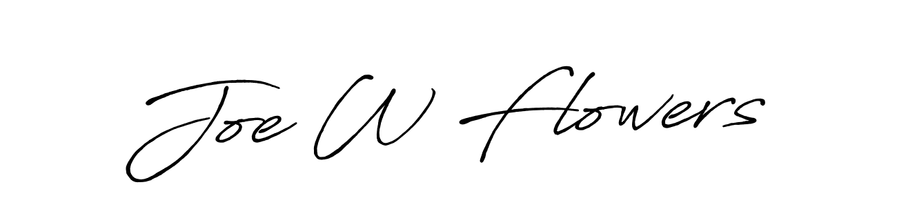Joe W Flowers stylish signature style. Best Handwritten Sign (Antro_Vectra_Bolder) for my name. Handwritten Signature Collection Ideas for my name Joe W Flowers. Joe W Flowers signature style 7 images and pictures png