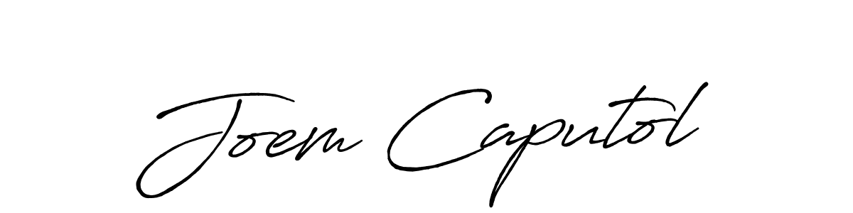 Make a beautiful signature design for name Joem Caputol. With this signature (Antro_Vectra_Bolder) style, you can create a handwritten signature for free. Joem Caputol signature style 7 images and pictures png