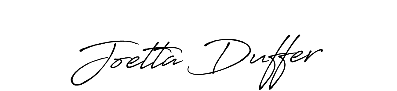 Design your own signature with our free online signature maker. With this signature software, you can create a handwritten (Antro_Vectra_Bolder) signature for name Joetta Duffer. Joetta Duffer signature style 7 images and pictures png