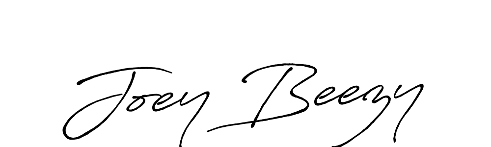 Joey Beezy stylish signature style. Best Handwritten Sign (Antro_Vectra_Bolder) for my name. Handwritten Signature Collection Ideas for my name Joey Beezy. Joey Beezy signature style 7 images and pictures png