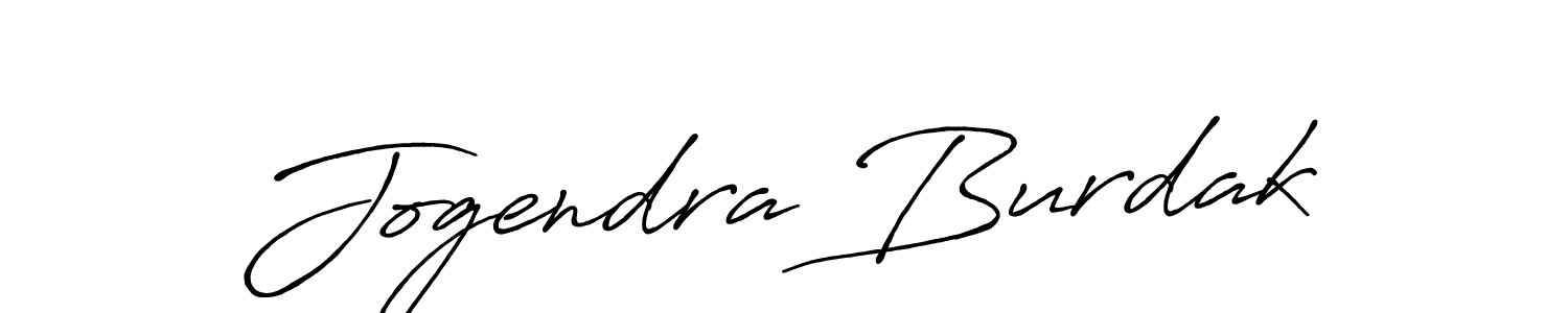 Create a beautiful signature design for name Jogendra Burdak. With this signature (Antro_Vectra_Bolder) fonts, you can make a handwritten signature for free. Jogendra Burdak signature style 7 images and pictures png