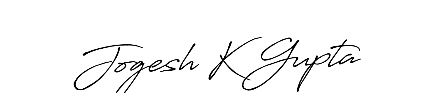 Make a beautiful signature design for name Jogesh K Gupta. With this signature (Antro_Vectra_Bolder) style, you can create a handwritten signature for free. Jogesh K Gupta signature style 7 images and pictures png