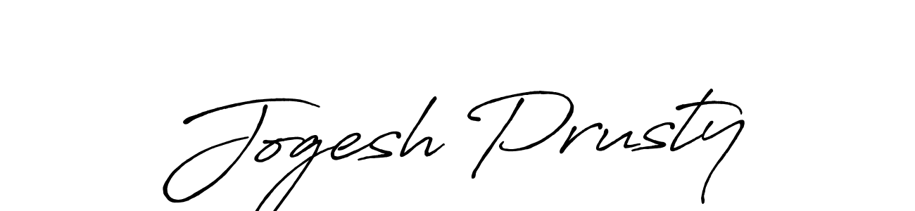 Make a beautiful signature design for name Jogesh Prusty. With this signature (Antro_Vectra_Bolder) style, you can create a handwritten signature for free. Jogesh Prusty signature style 7 images and pictures png