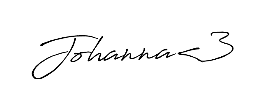 Johanna<3 stylish signature style. Best Handwritten Sign (Antro_Vectra_Bolder) for my name. Handwritten Signature Collection Ideas for my name Johanna<3. Johanna<3 signature style 7 images and pictures png