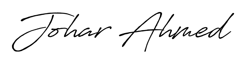 The Antro_Vectra_Bolder font transforms the name Johar Ahmed into an executive sign with sharp precision and distinguished character. Johar Ahmed signature style 7 images and pictures png