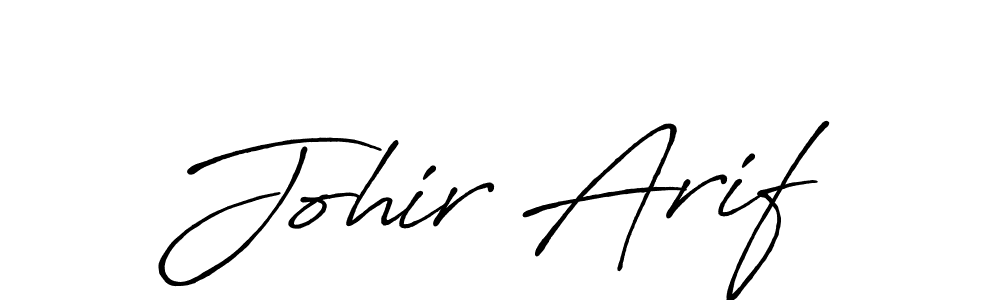 Use a signature maker to create a handwritten signature online. With this signature software, you can design (Antro_Vectra_Bolder) your own signature for name Johir Arif. Johir Arif signature style 7 images and pictures png