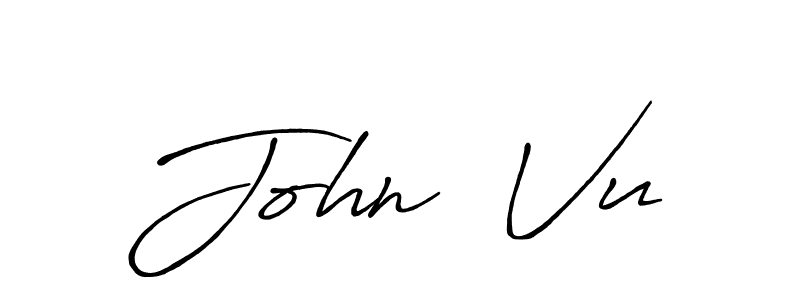 Design your own signature with our free online signature maker. With this signature software, you can create a handwritten (Antro_Vectra_Bolder) signature for name John  Vu. John  Vu signature style 7 images and pictures png