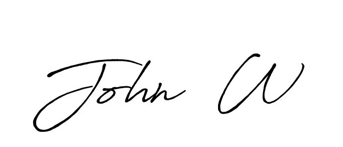 Similarly Antro_Vectra_Bolder is the best handwritten signature design. Signature creator online .You can use it as an online autograph creator for name John  W. John  W signature style 7 images and pictures png